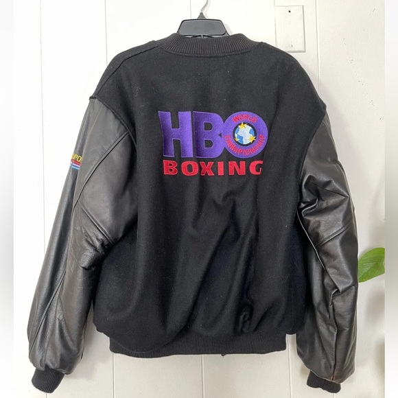 RARE Vintage HBO boxing leather Star Gear HBO Sport World Championship size L - Picture 1 of 12